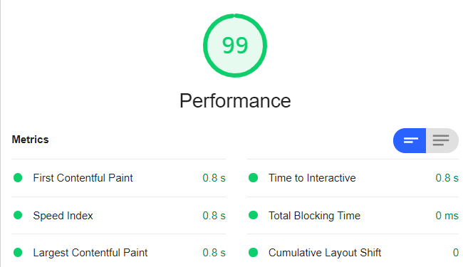 agespeed result with GeneratePress theme
